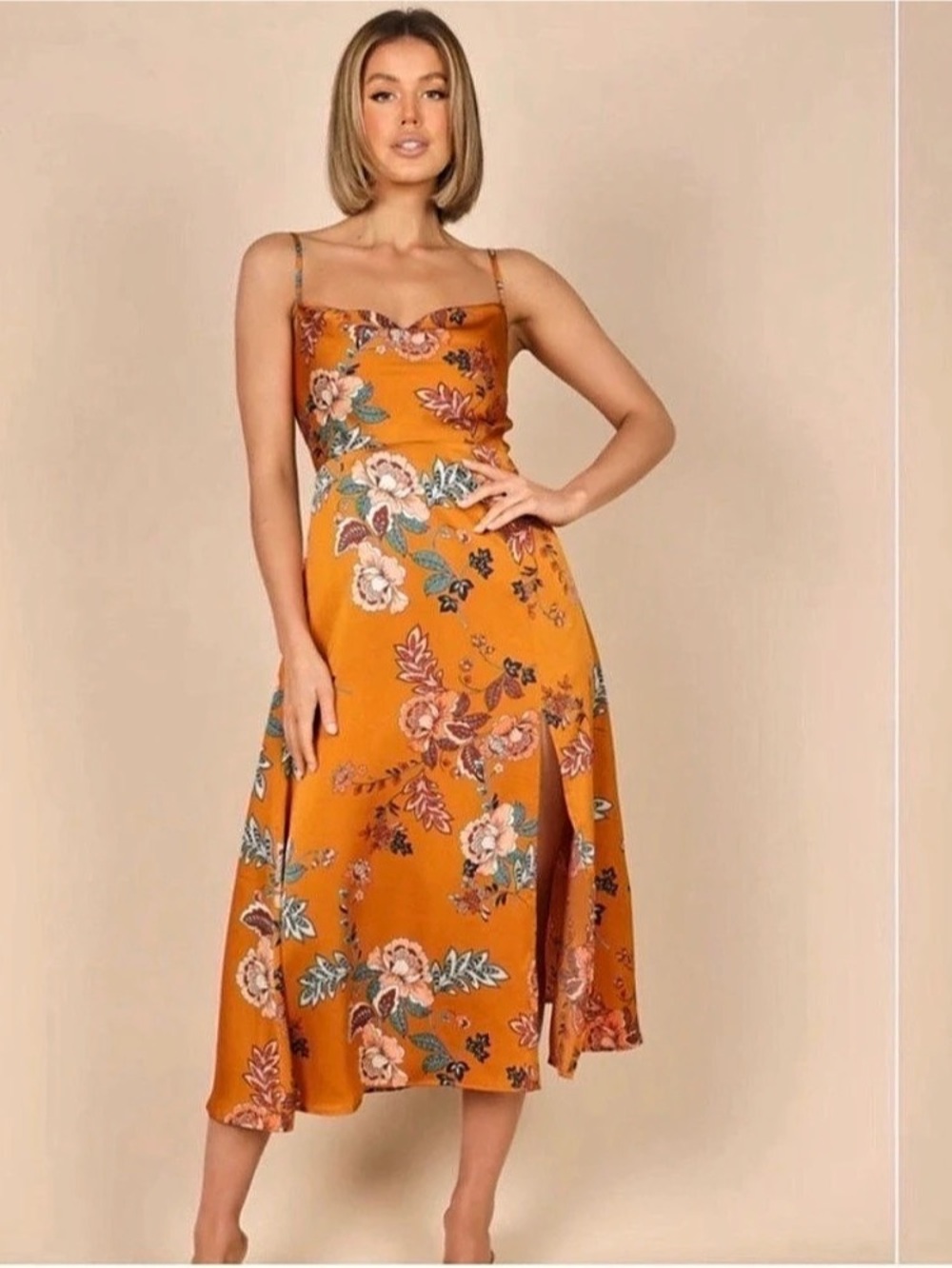 Petal & Pup Doriah Orange Floral Dress